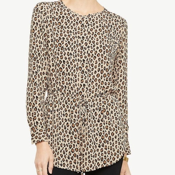 Ann Taylor Tops - Ann Taylor Animal Print Long Sleeve Tunic Blouse